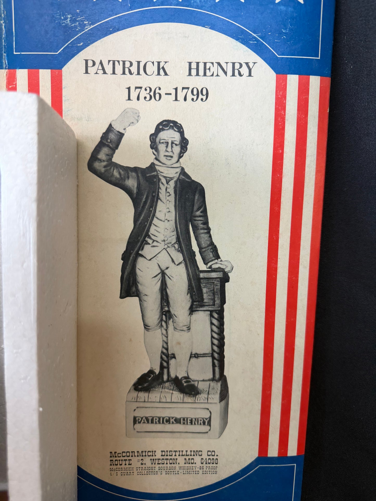 Patrick Henry 1976 McCormick Bicentennial Series Decanter