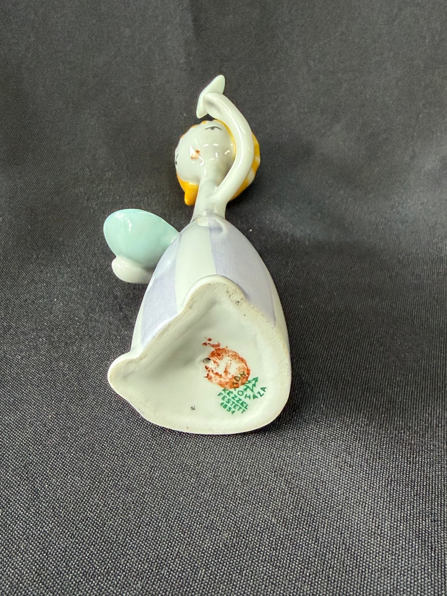 Cinderella with bird - Vintage Hollohaza Porcelain Figurine - Hungary