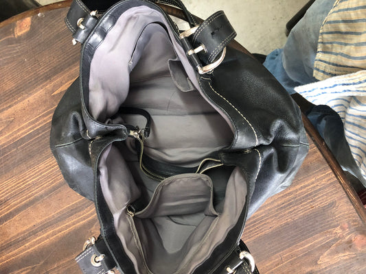 Coach Black Pleated Tote Bag