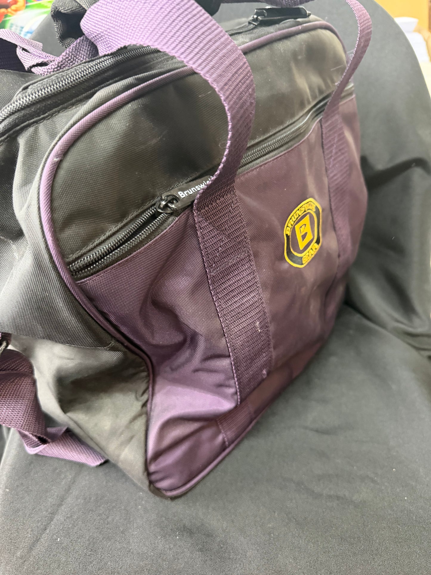 Ebonite Maxim Bowling Ball (Purple Swirl) & Brunswick Carrying Bag