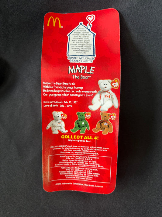 TY McDonald's Beanie Babies — Erin, Maple, Britannia & Glory Bear 1999 Complete Set of 4