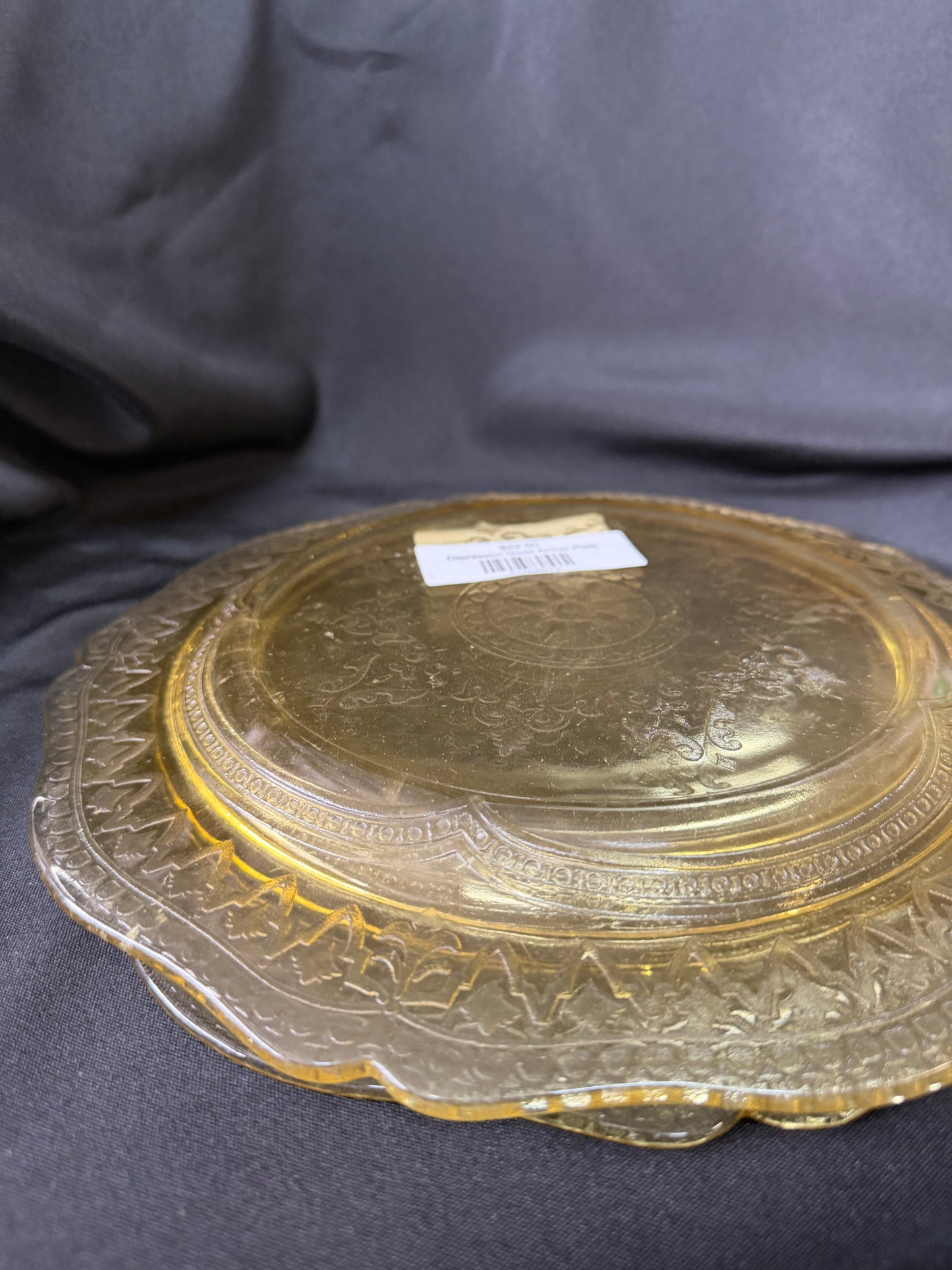 Depression Glass Amber Plate - set of 2
