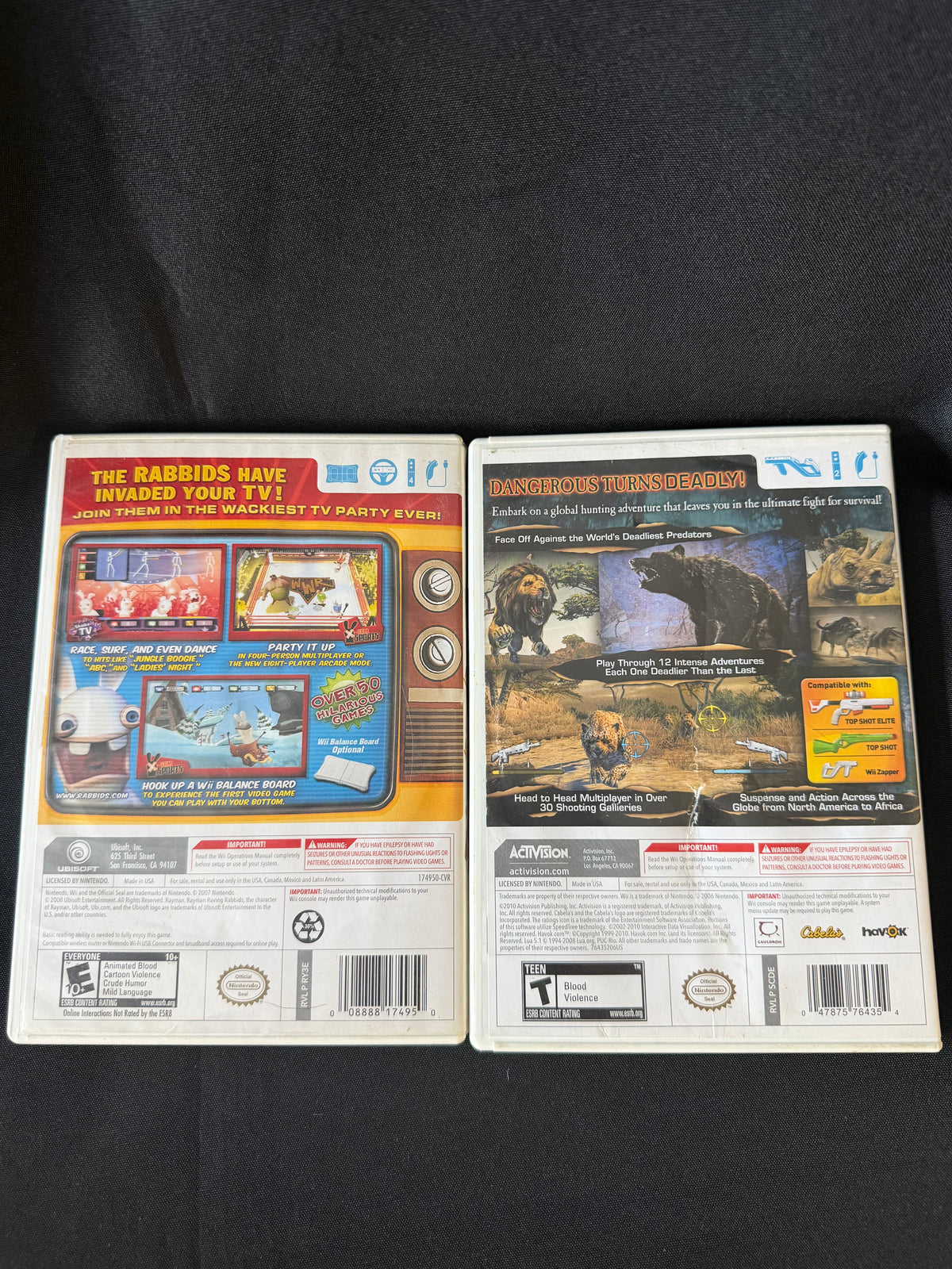 Cabela’s Dangerous Hunts 2011 & Rayman Raving Rabbids: TV Party (Nintendo Wii) — Set of 2
