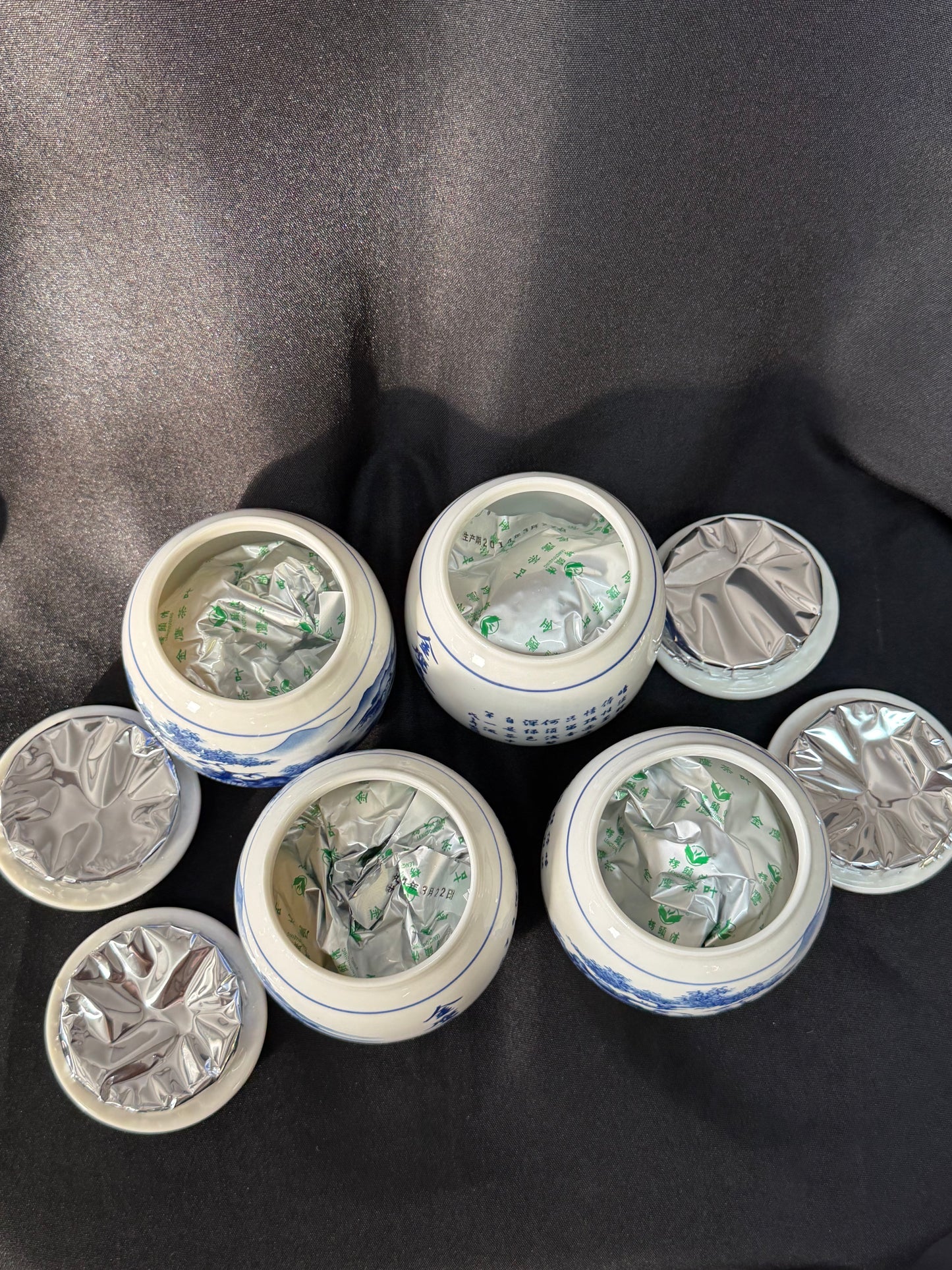 Set of 4 Chinese Artisan Tea Jars - Lengtouring