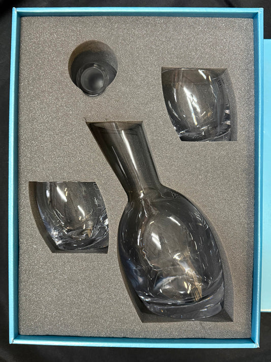 Nambé Tilted Lead Crystal Decanter & Glasses Set