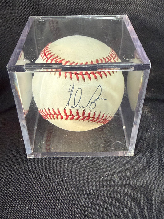 Nolan Ryan - "Nolan Knows Heat" Baseball Card and Autographed baseball