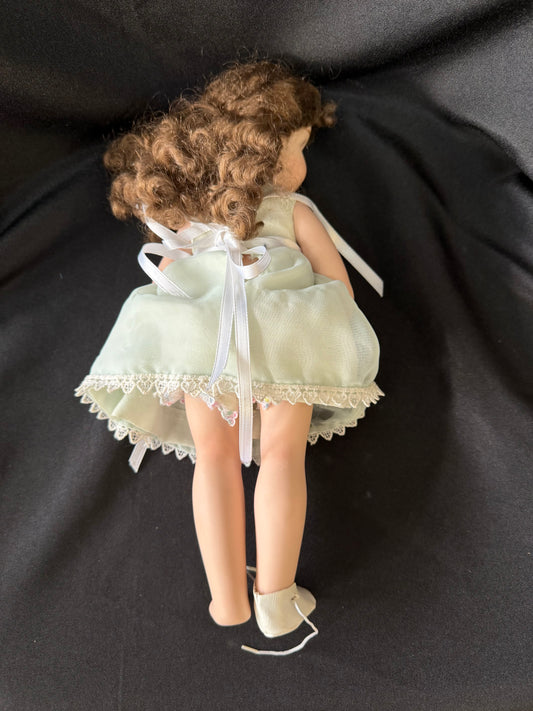 Vintage Grace C Rockwell Porcelain Doll - Light Green Dress Made in Germany