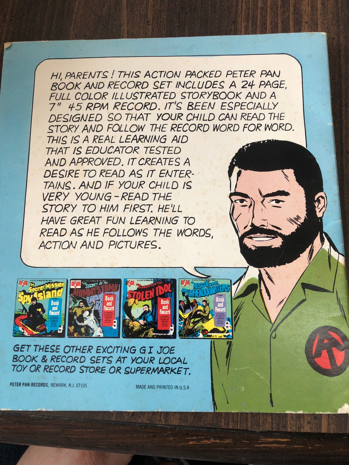 GI Joe Book and Vinyl Record -- "The Secret Mission to Spy Island"