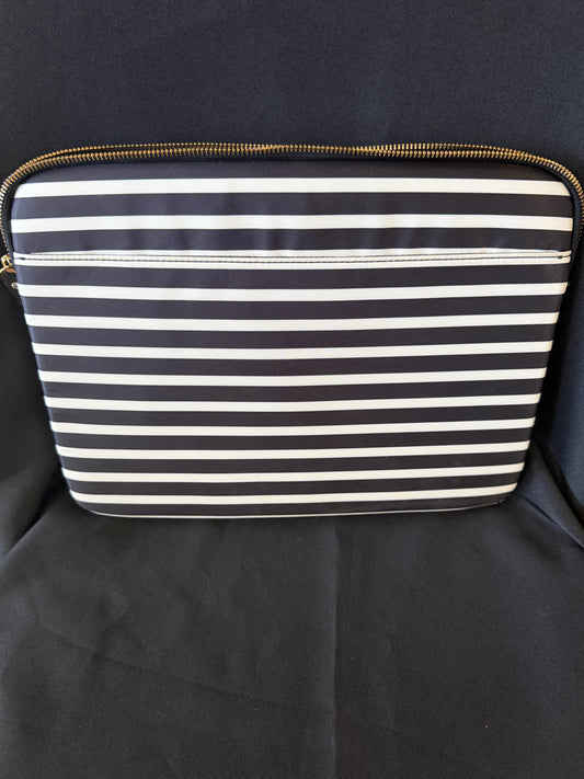 Kate Spade — Striped Laptop Sleeve Case, Black/White, Zip, 13"