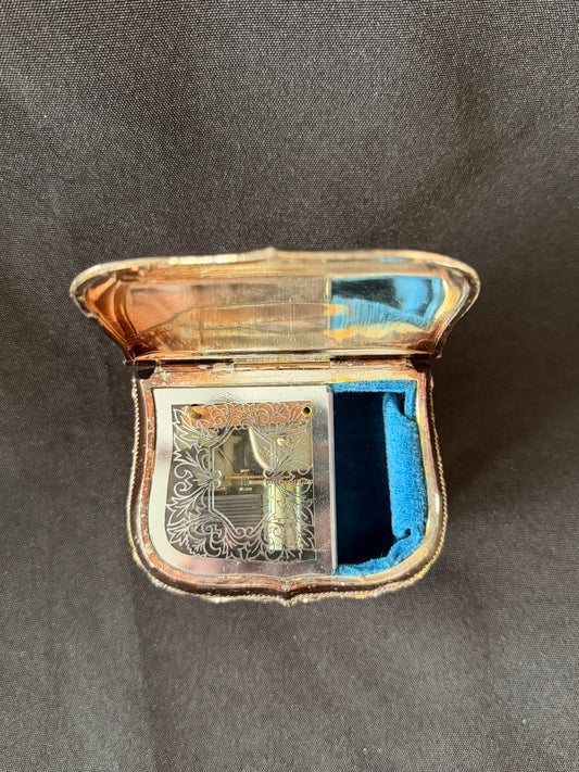 Silver Ornate Jewelry Trinket Wind-up Music Box - Working