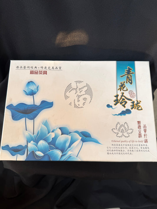 Translucent Blue & White Porcelain Teapot and Cup Fine Tea Set