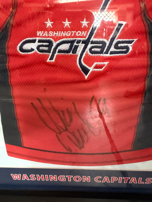 Autographed Nicklas Backstrom Mini-Jersey — 2007-08 Washington Capitals, Framed