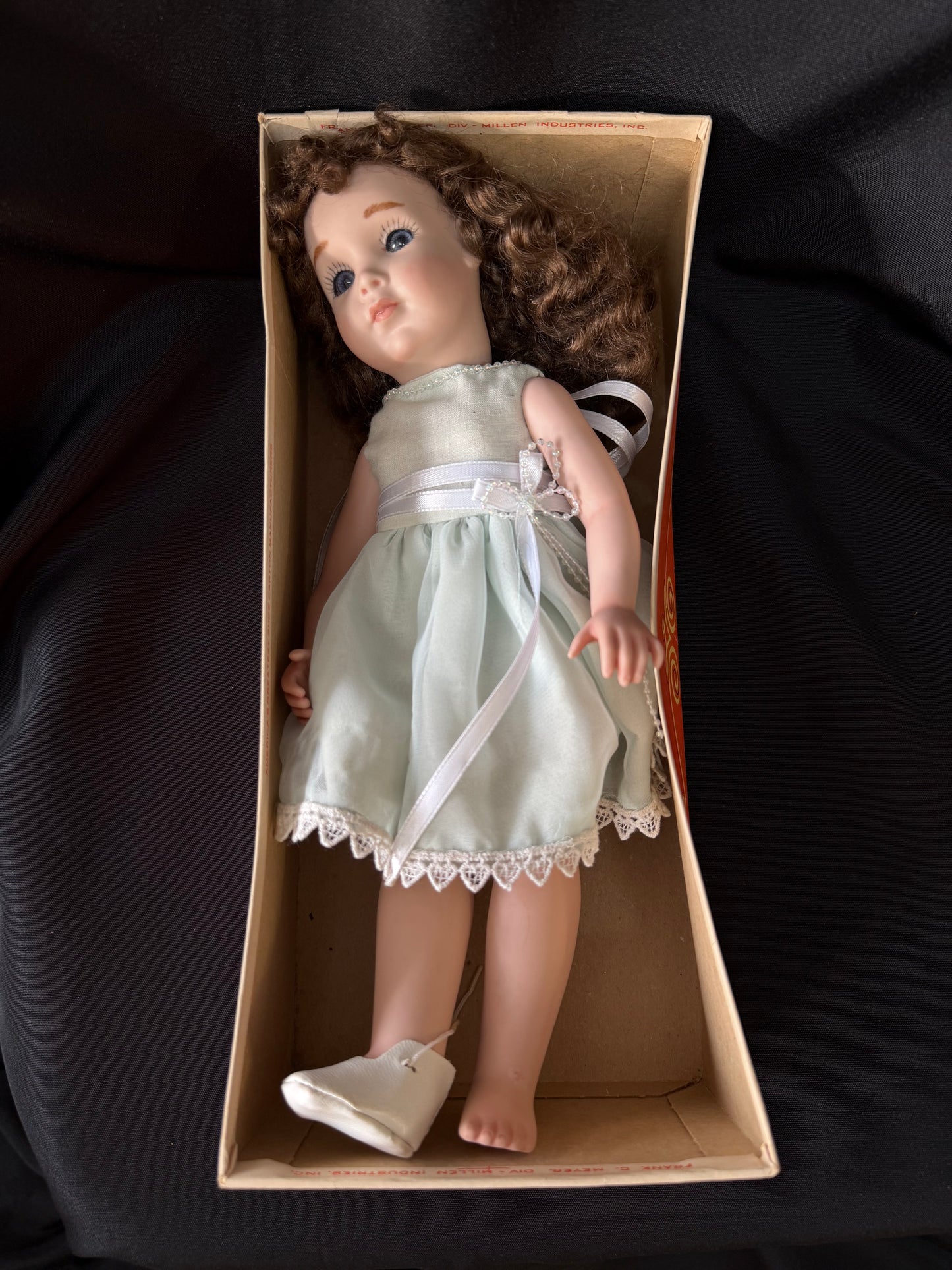 Vintage Grace C Rockwell Porcelain Doll - Light Green Dress Made in Germany