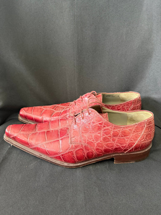 Mauri — Genuine Alligator Italian Dress Shoes in Red