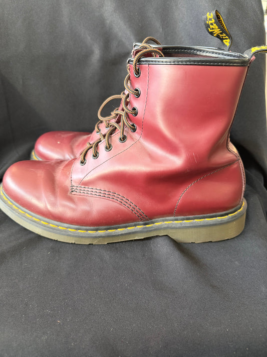 Dr. Martens Leather Boots - 1460 Smooth Cherry Red 8-Eye