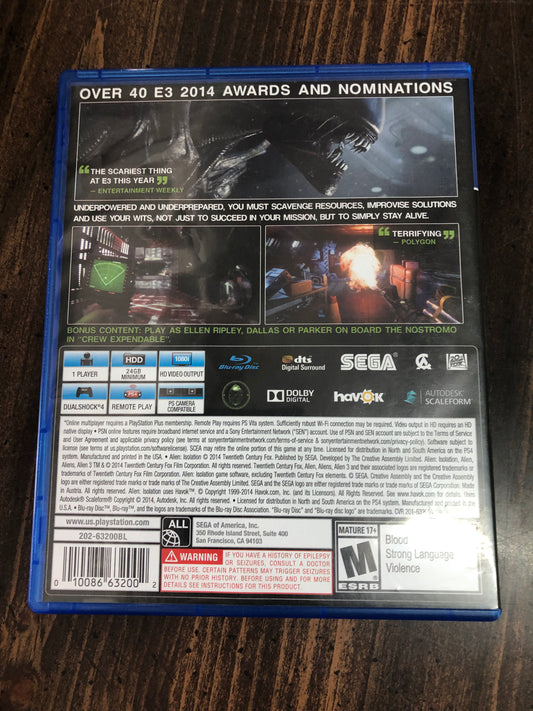 Alien Isolation: Nostromo Edition (PS4)