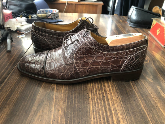 Zelli Italian Crocodile Leather Oxford
