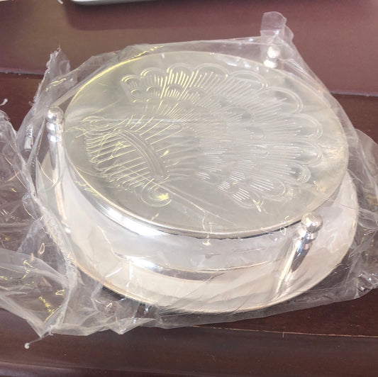 Silver 6 Piece Seashell Coaster Set