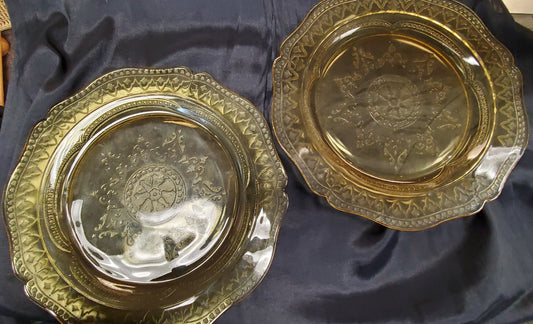 Depression Glass Amber Plate