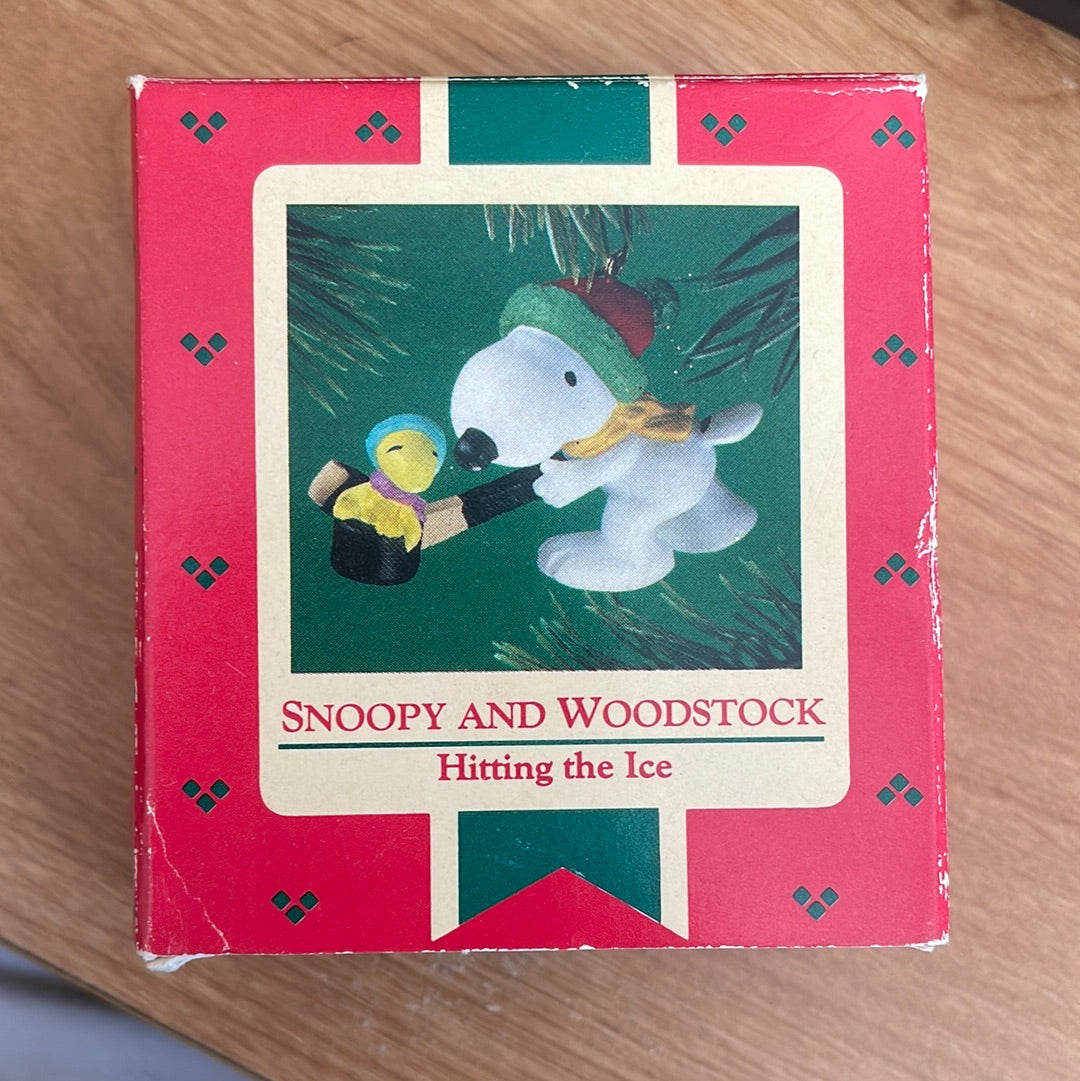 Hallmark Keepsake - Snoopy and Woodstock "Hitting the Ice" 1985