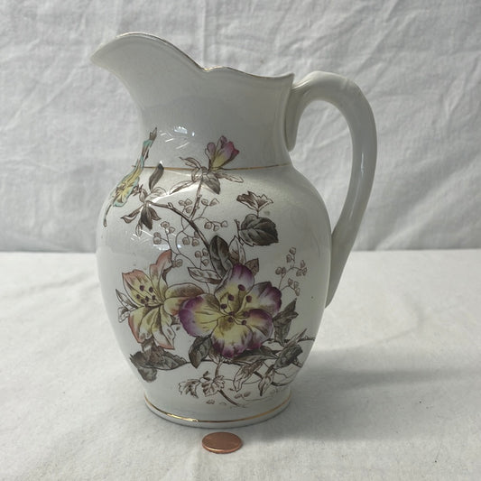 Vintage Ironstone Floral Pitcher