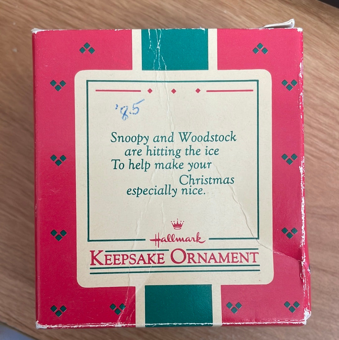Hallmark Keepsake - Snoopy and Woodstock "Hitting the Ice" 1985