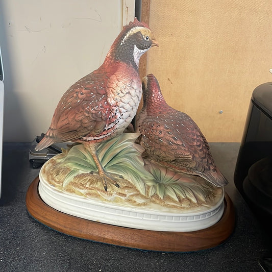 Vintage Quail Family Figurine