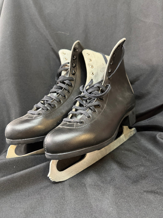 Vintage Lange Gemini Ice Skates – Black & White Figure Skates