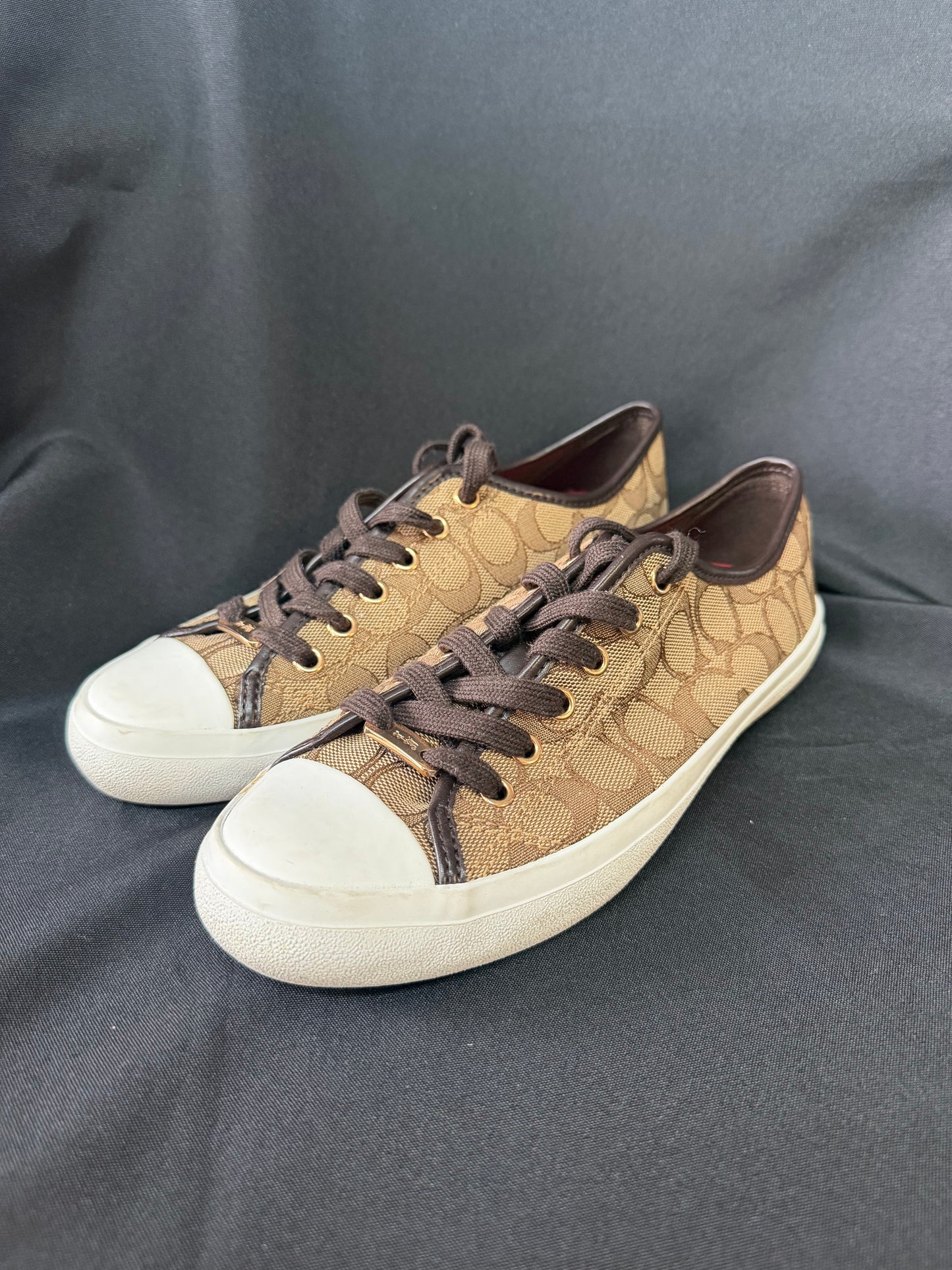 Coach Empire Khaki/Chestnut Signature Canvas Sneakers