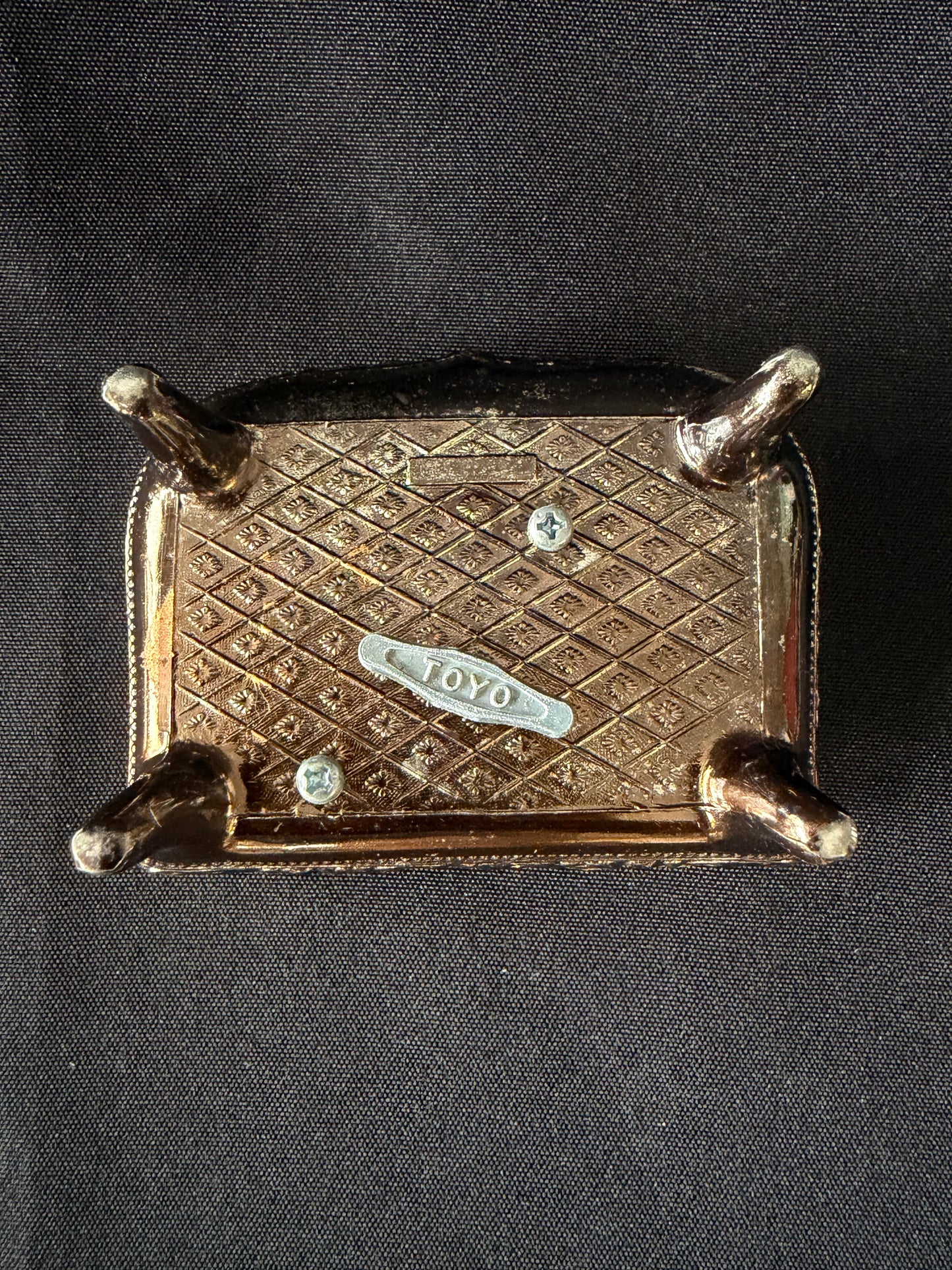 Silver Ornate Jewelry Trinket Wind-up Music Box - Working