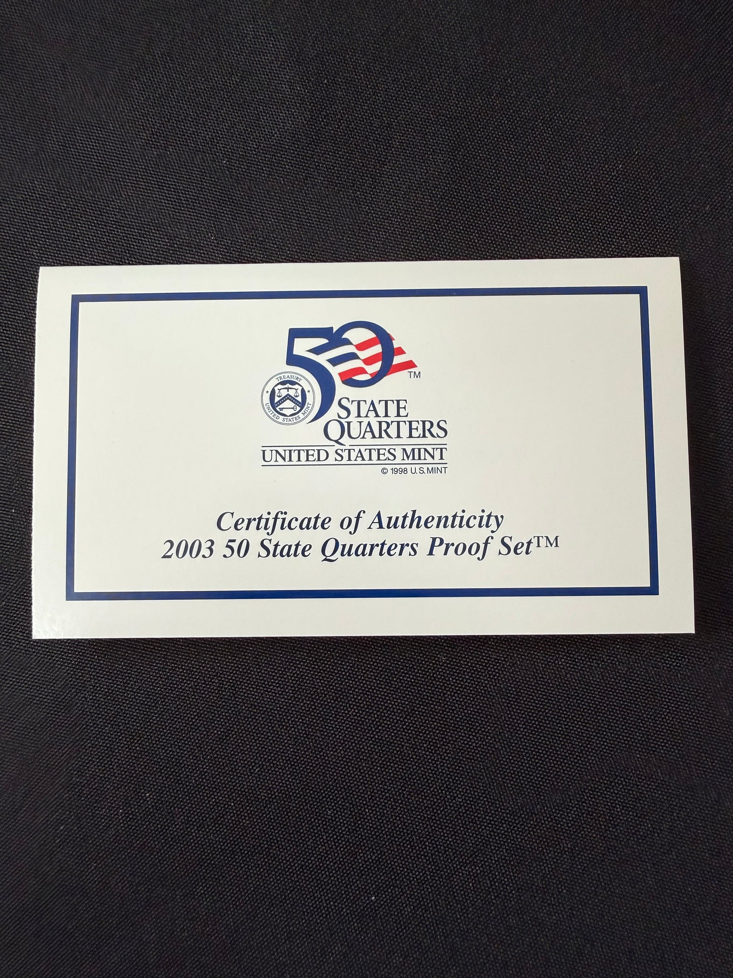United States Mint 50 State Quarters Proof Set - 2003