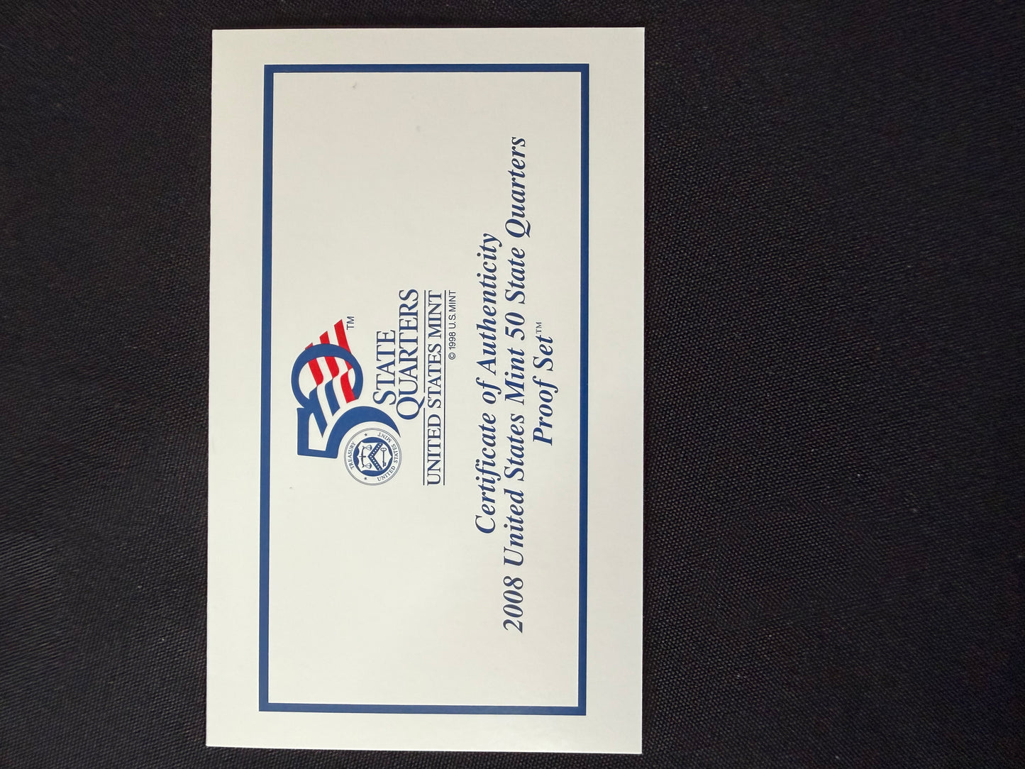 United States Mint 50 State Quarters Proof Set - 2008