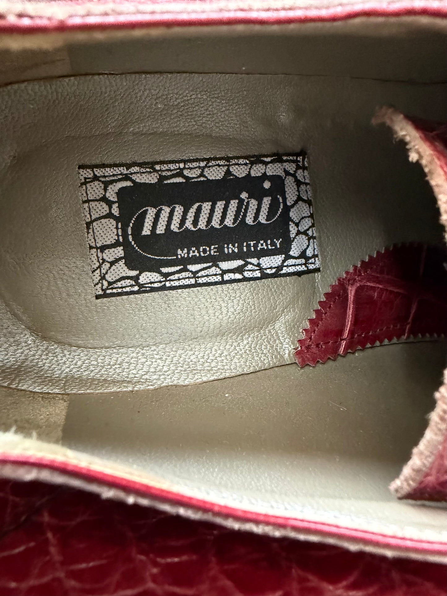 Mauri — Genuine Alligator Italian Dress Shoes in Red
