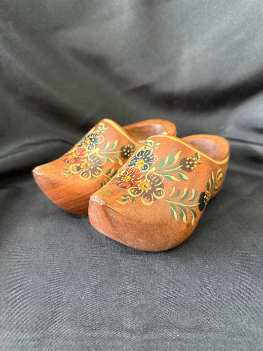 Hand-painted Wooden Dutch Clogs - Made in Hindeloopen