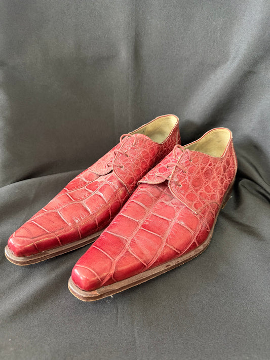 Mauri — Genuine Alligator Italian Dress Shoes in Red
