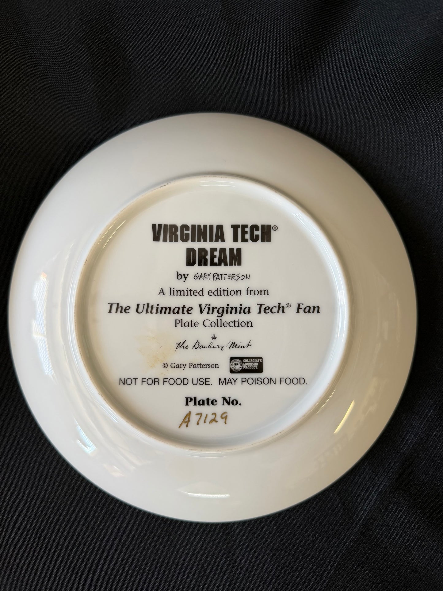 Virginia Tech "Dream" Porcelain Collectible Plate