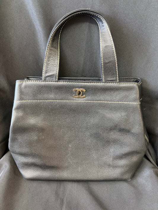 Chanel Executive Caviar Leather Tote with Turnlock (Like New)