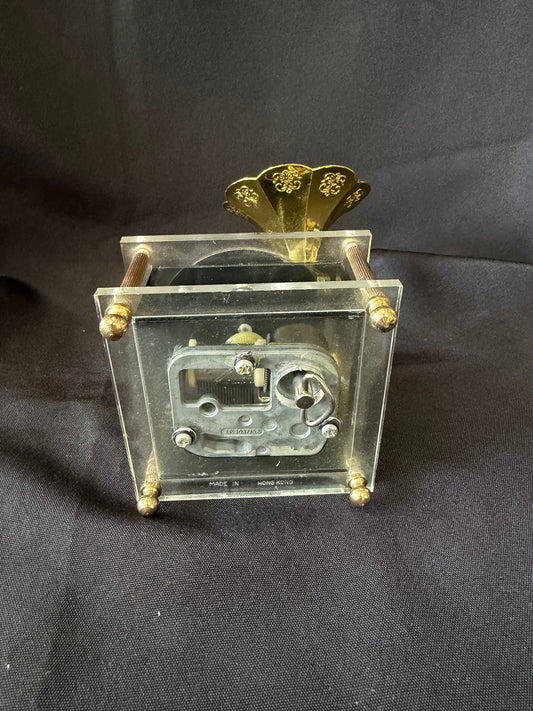 Vintage Sankyo Wind-Up Music Box — Miniature Turntable, Plays "Love Story" (Working)
