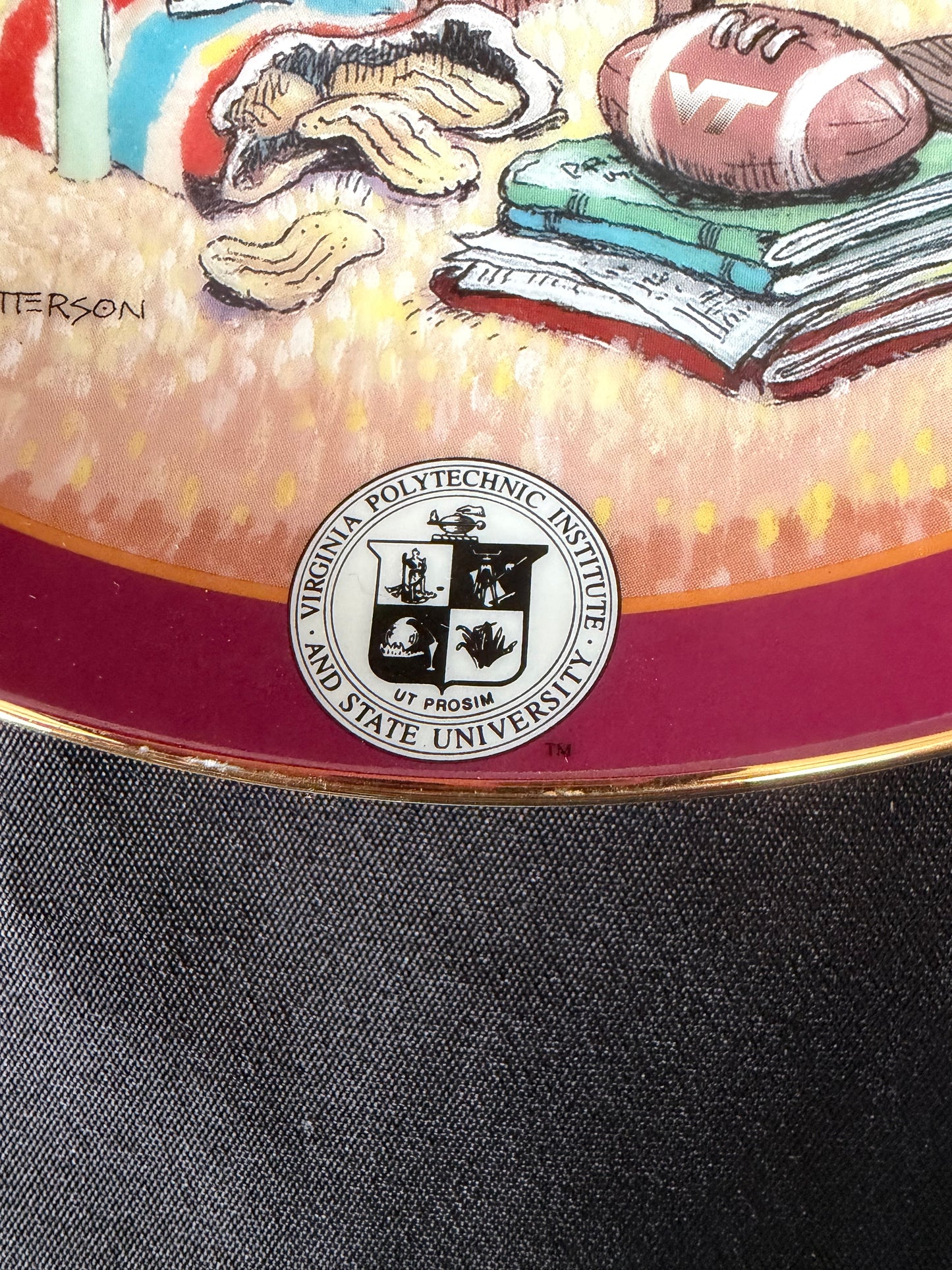 Danbury Mint - the Ultimate Virginia Tech Fan Plate (23k gold trimmed)