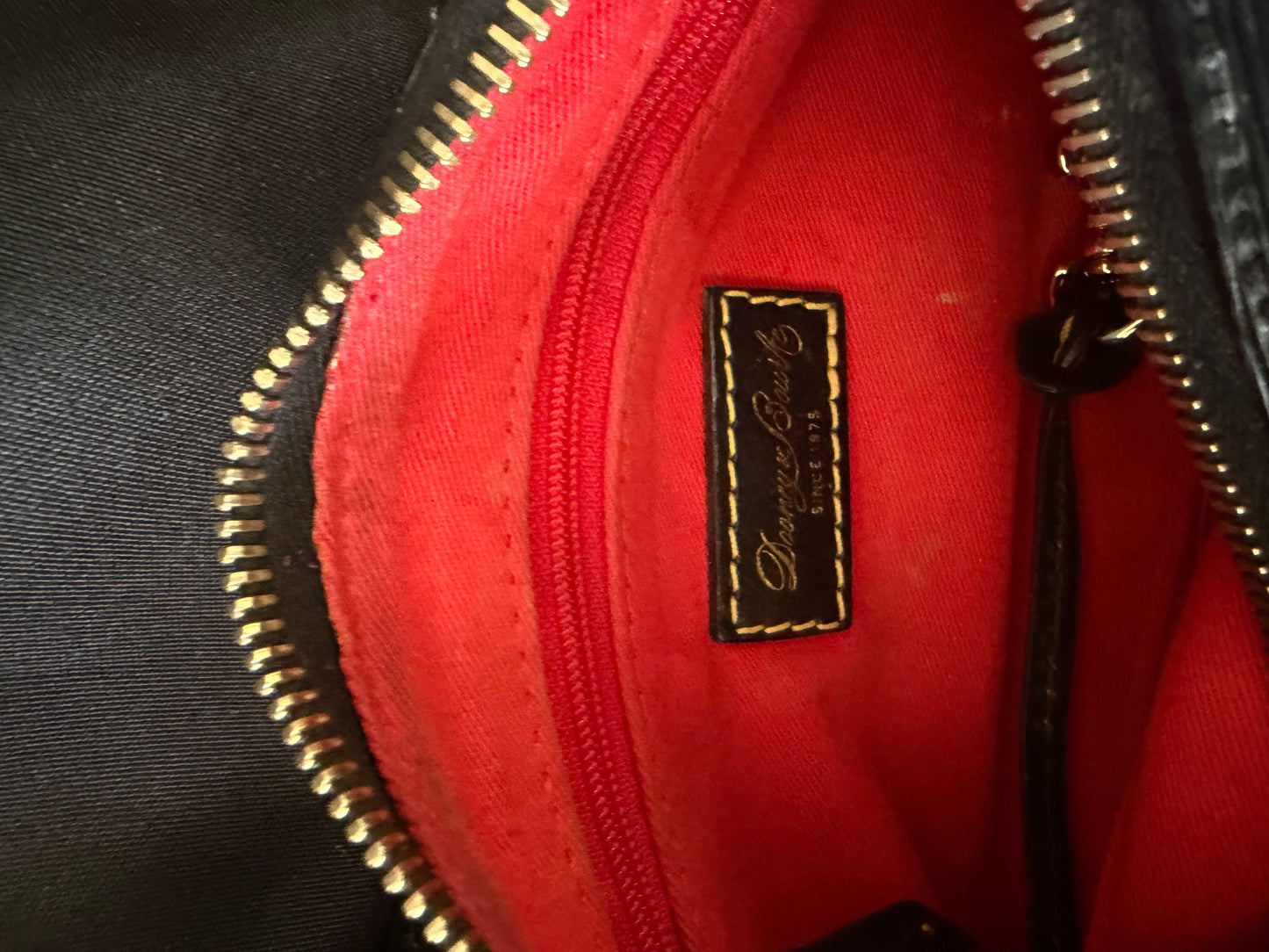 Dooney & Bourke Small Leather Handbag - Black Textured Leather