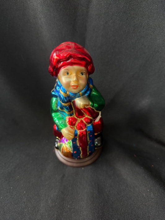 Thomas Pacconi Classics — Blown Glass Christmas Boy (2004) Wooden Base