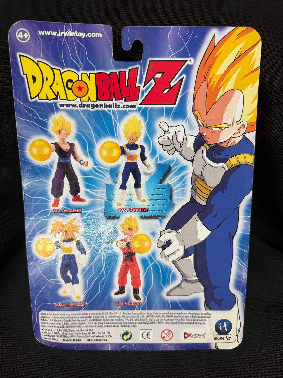 Dragon Ball Z Super Saiyan Vegeta Energy Blasters Action Figure (2001)