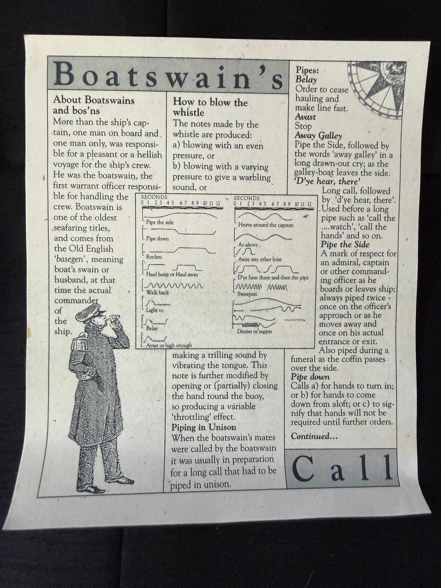 Boatswain's Call: Historic Bosun Whistle
