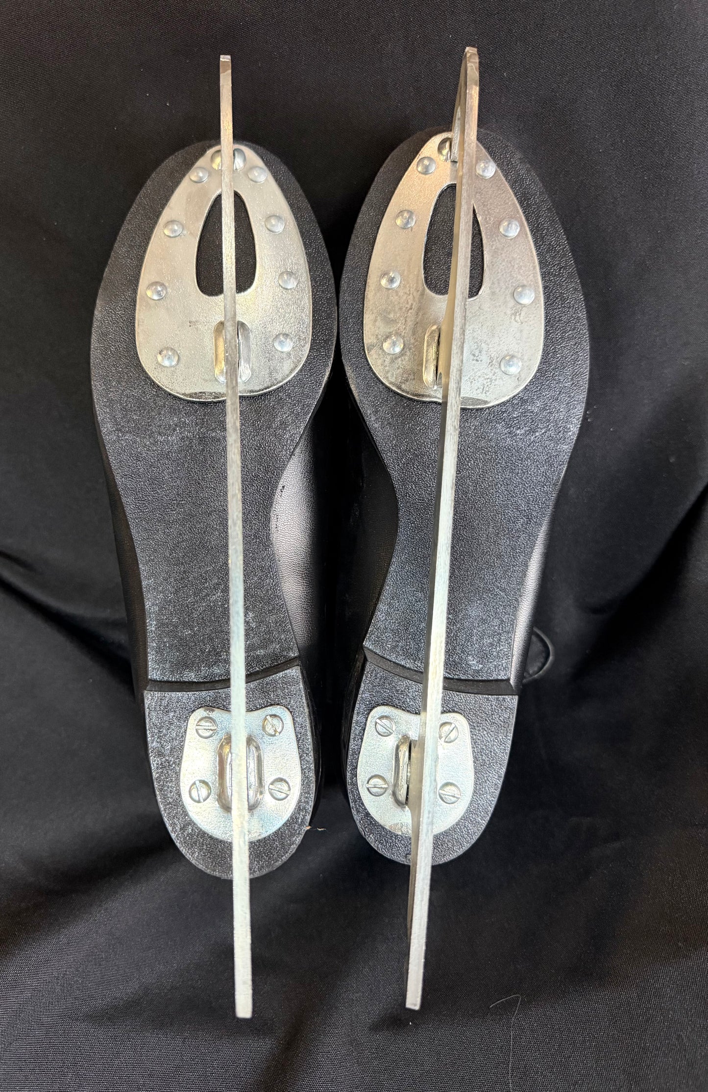 Vintage Lange Gemini Ice Skates – Black & White Figure Skates