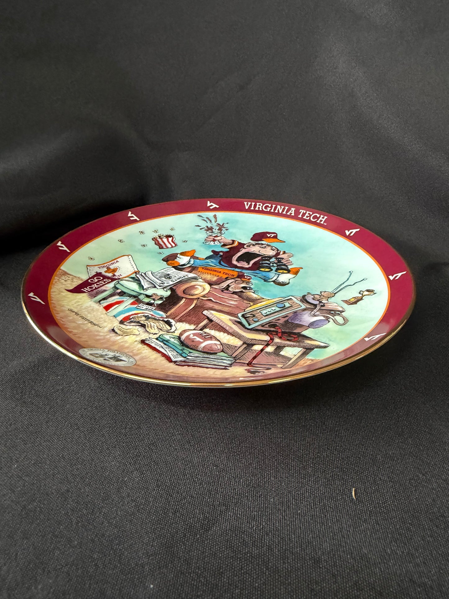 Danbury Mint - the Ultimate Virginia Tech Fan Plate (23k gold trimmed)