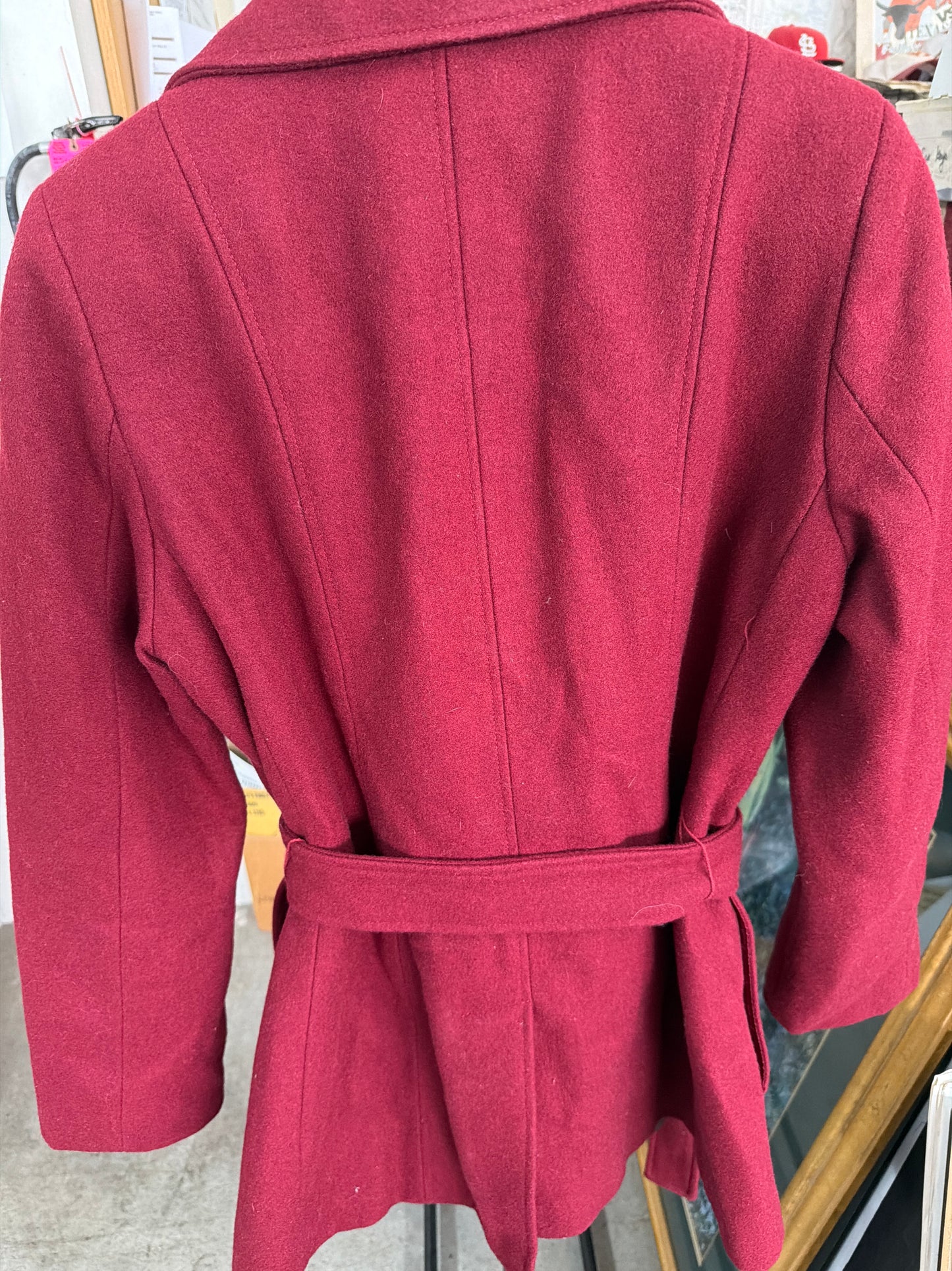 Red Wool Calvin Klein Coat Jacket