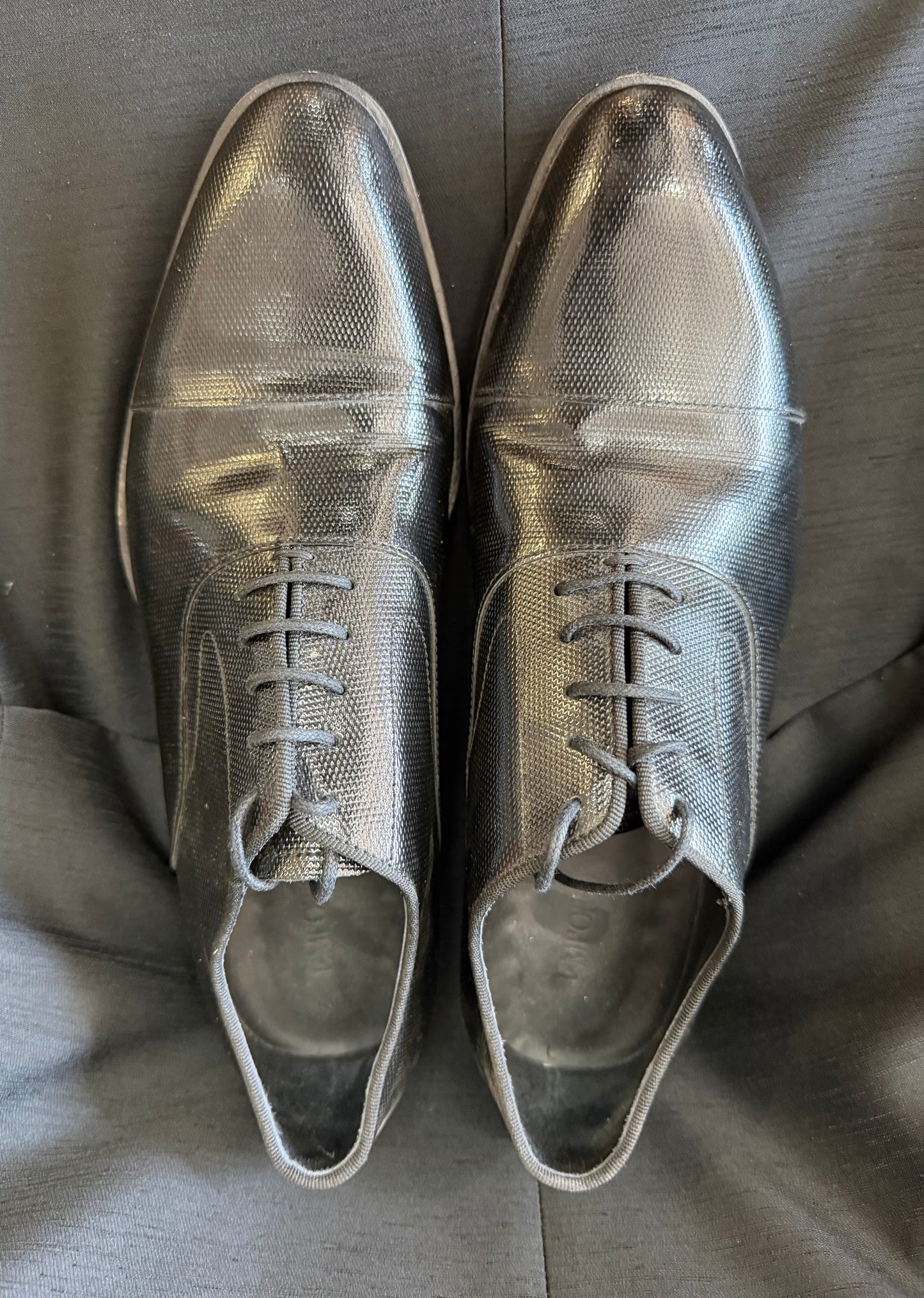 Emporio Armani Black Textured Dress Shoes (EU 7.5 / US 8-8.5)
