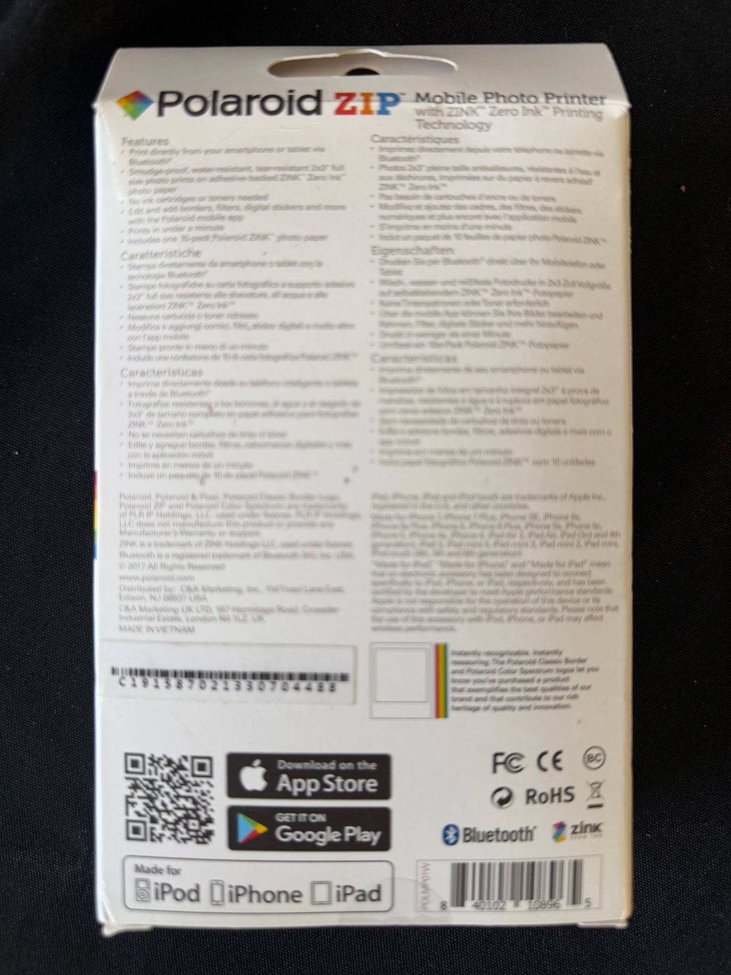 Polaroid ZIP Mobile Photo Printer + ZINK Paper