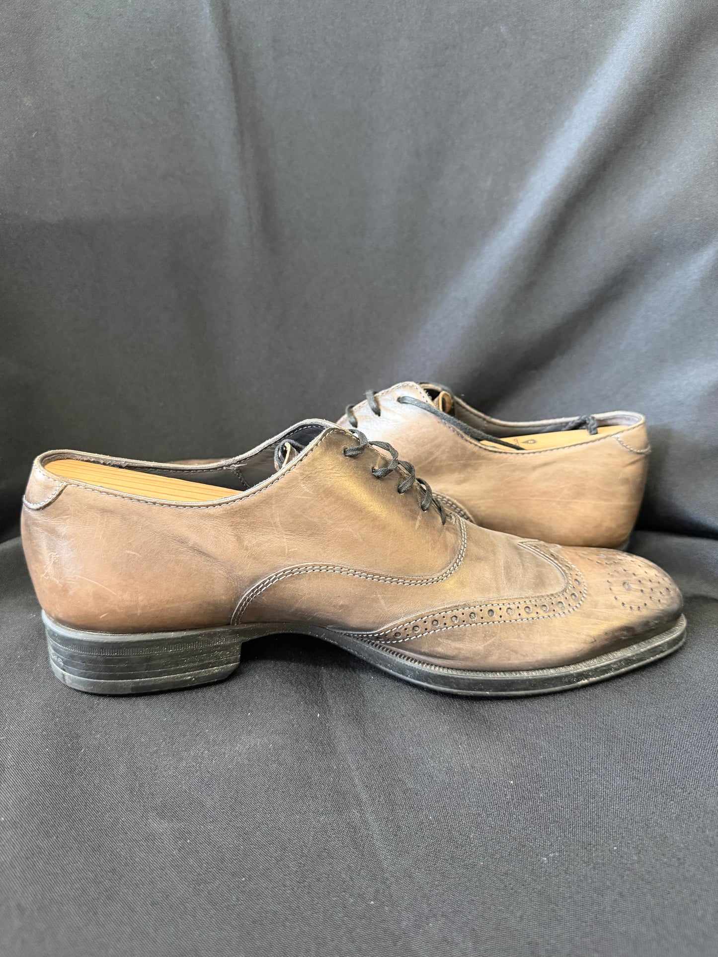 To Boot New York — Adam Derrick Oxford Wingtip in Gray/Brown Leather