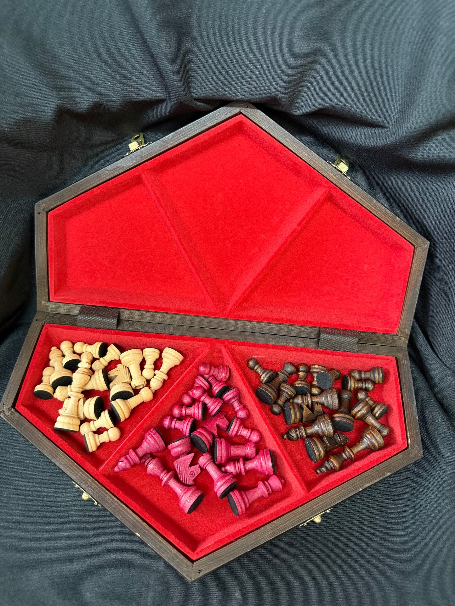 3-Player European Wooden Chess Set by Zurek